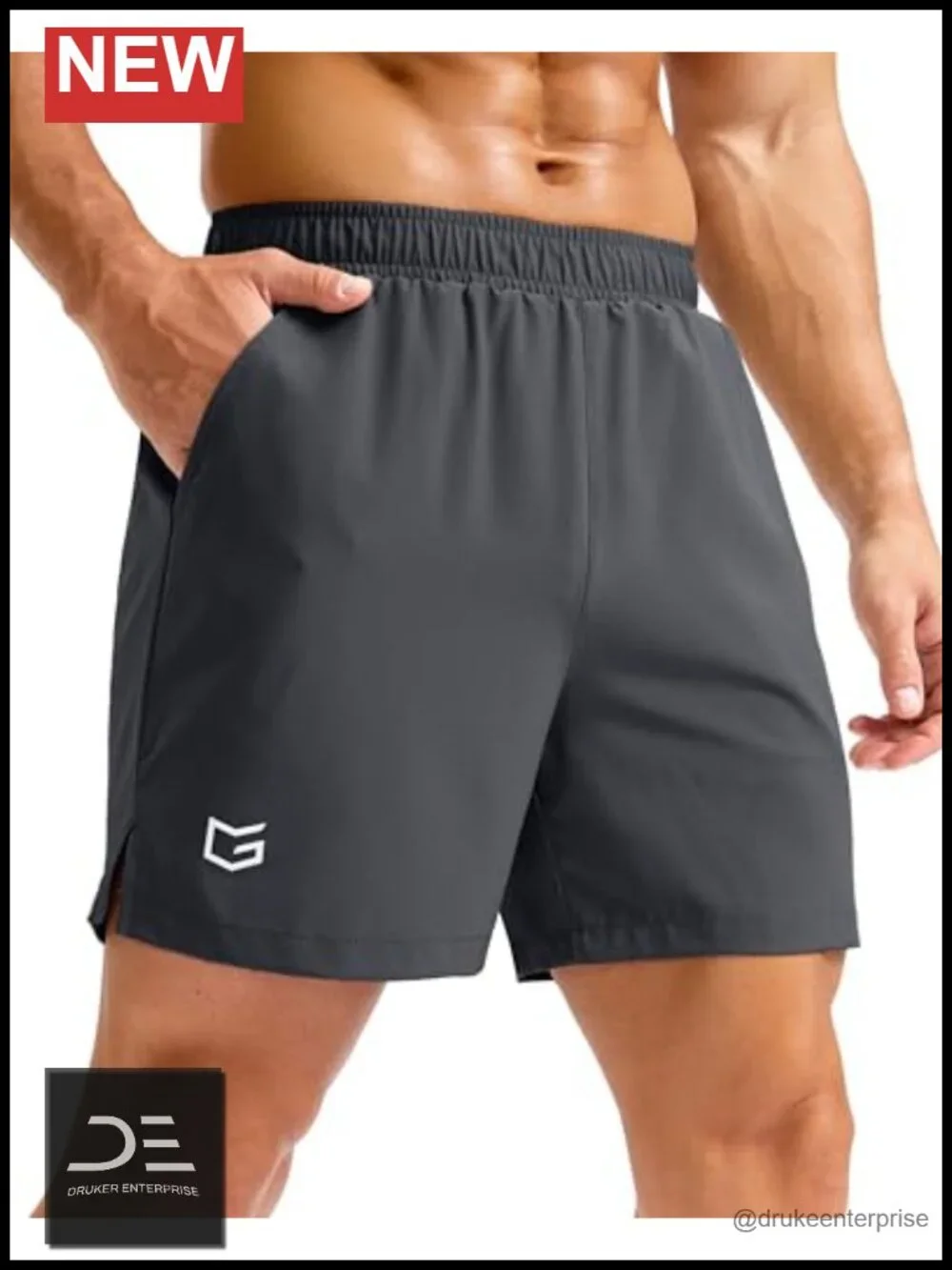 Men's Athletic Running Shorts with Pockets, Lightweight Quick Dry Gym Shorts,